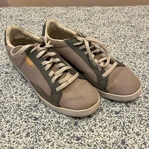 Puma Gray and Tan Casual Sneakers